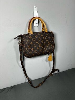 Louis Vuitton Brown Monogram Crossbody with Yellow Handles